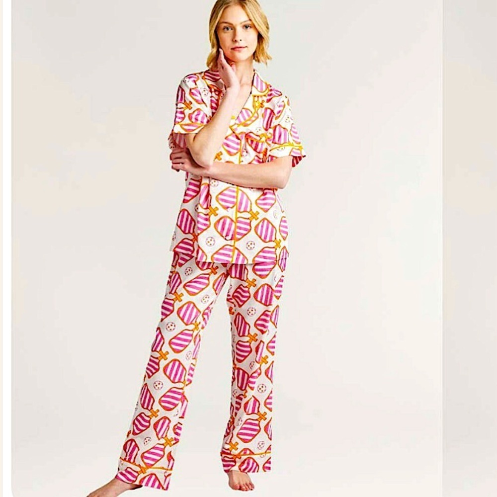New Katie Kime Pickleball Printed Pajama Set Top &  Pajama Pants PJ’s 2XL US 1X